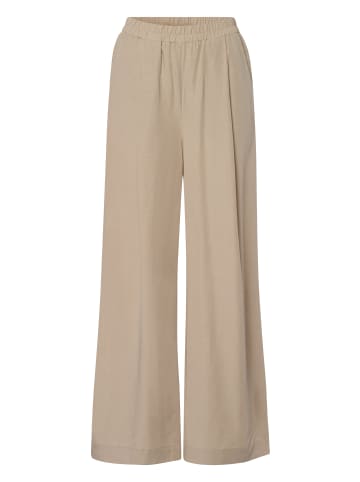 Les Lunes Lange Business Hose GEORGIA Wide Leg Pants Linen in Plaza Taupe