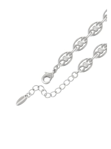 faina Women Chain Link Bracelet With Rhinestones in Silver