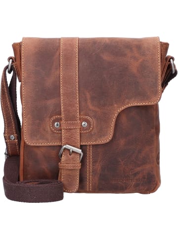 Greenburry Vintage Umhängetasche Leder 22 cm brown