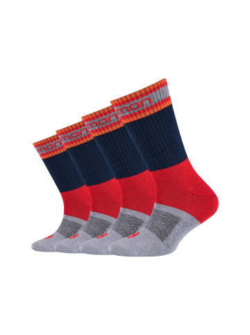 SALOMON Kindersportsocken 4er Pack cushioned in Dress Blue/Tomato