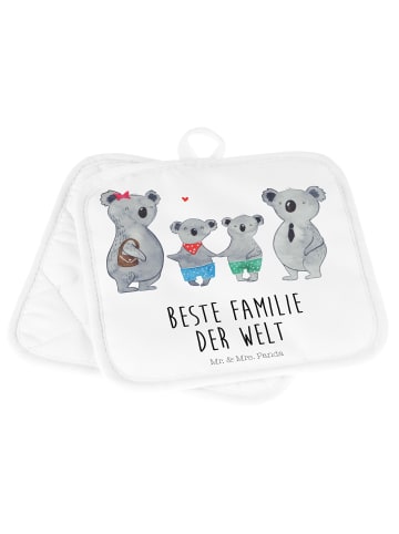 Mr. & Mrs. Panda Topfuntersetzer Koala Familie zwei mit Spruch in Weiß