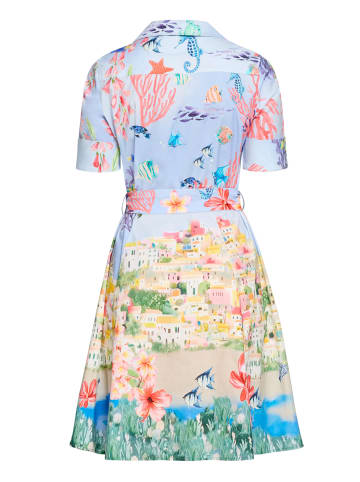 Vera Mont Hemdblusenkleid mit Knopfleiste in Light Blue/Red