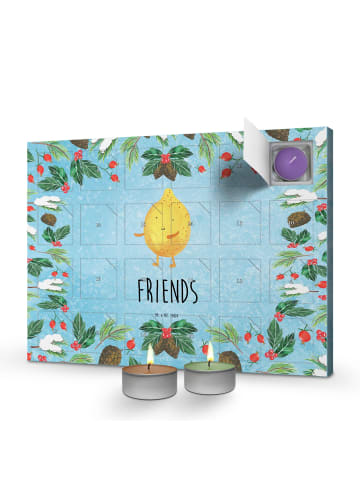 Mr. & Mrs. Panda Adventskalender Beste Freunde Zitrone mit Spruch in Eisblau