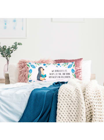 Mr. & Mrs. Panda Dekokissen Pinguin Buch mit Spruch in Weiß
