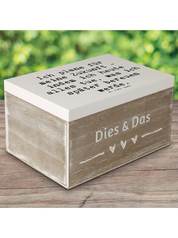 Mr. & Mrs. Panda Schatztruhe Spruch Lebensziele und Abenteuer mi... in Weiß