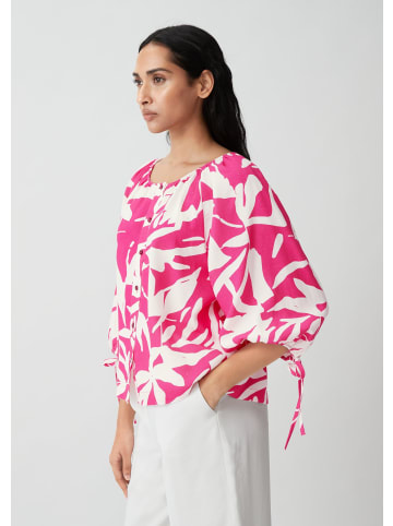 comma Bluse 3/4 Arm in Pink-weiß