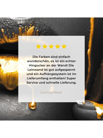 MuchoWow Leinwand bilder Gesicht gold schwarz (BxH)