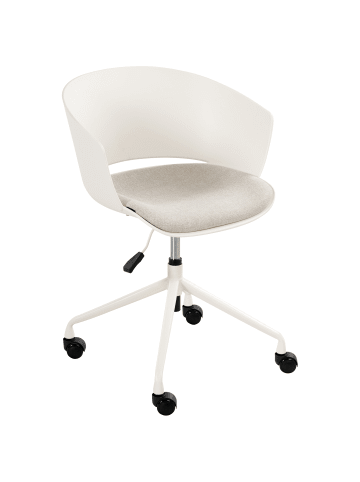 Beliani Bürostuhl GLEEFUL in Weiß/Schwarz/Beige - (W) 64 x (H) 77 x (L) 64 cm