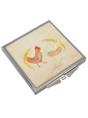 Mr. & Mrs. Panda Quadratischer Spiegel Huhn Stolz ohne Spruch in Vintage