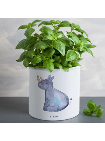 Mr. & Mrs. Panda Blumentopf Einhorn Nashorn ohne Spruch in Weiß