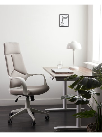 Beliani Bürostuhl DELIGHT in Beige/Weiß - (W) 64 x (H) 116 x (L) 64 cm