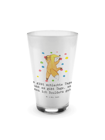 Mr. & Mrs. Panda Wasserglas Fuchs Bouldern mit Spruch in Transparent