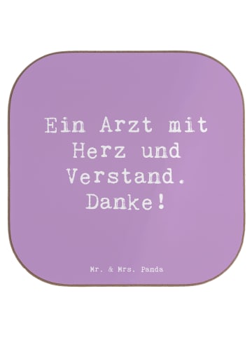 Mr. & Mrs. Panda Getränkeuntersetzer Spruch Arzt mit Herz mit Sp... in Lavendeltraum