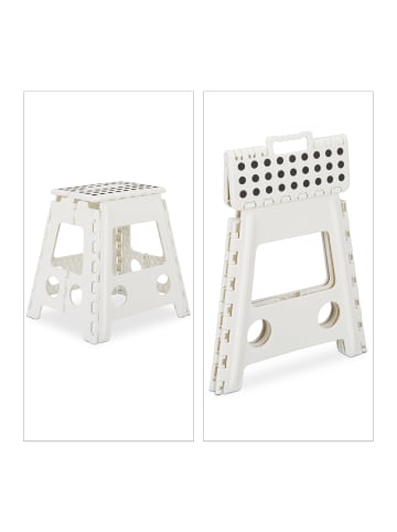 relaxdays 2 x Klapphocker in Weiß - (B)39 x (H)39 cm x (T)32 cm