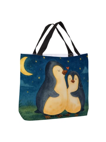 Mr. & Mrs. Panda Shopper Pinguine Einschlafen Design ohne Spruch in Weiß
