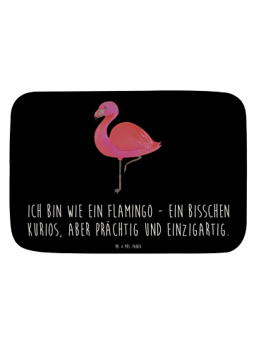 Mr. & Mrs. Panda Duschvorleger Flamingo Classic mit Spruch in Schwarz