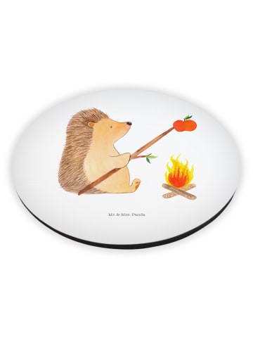 Mr. & Mrs. Panda Rund Magnet Igel Grillen ohne Spruch in Weiß