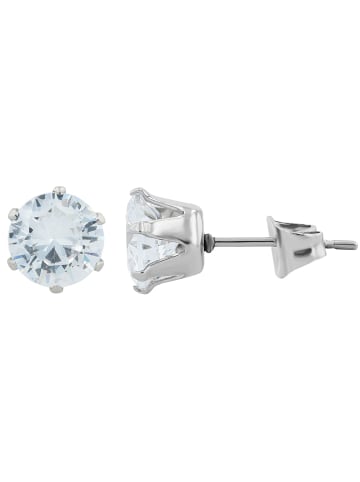 Adeliás Damen Ohrringe – Ohrstecker aus Edelstahl mit Zirkonia in silber