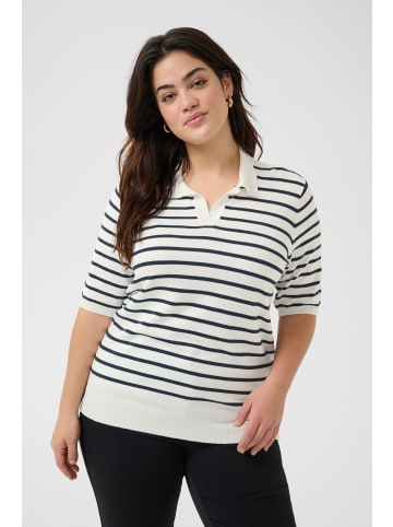 KAFFE curve Strickpullover KClizzy Regular fit in Chalk/Midnight Marine Stripe