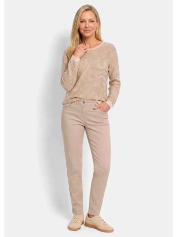 GOLDNER Baumwoll-Stretch Mom Jeans SARA in beige