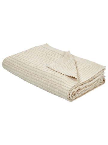 Beliani Kuscheldecke ANAMUR in Beige - (W) 110 x (H) 1 x (L) 180 cm