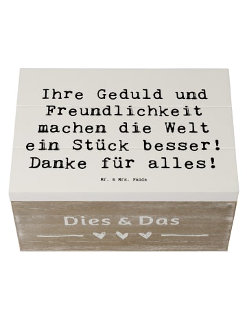 Mr. & Mrs. Panda Geschenkbox Spruch Erzieher-Dank mit Spruch in Weiß
