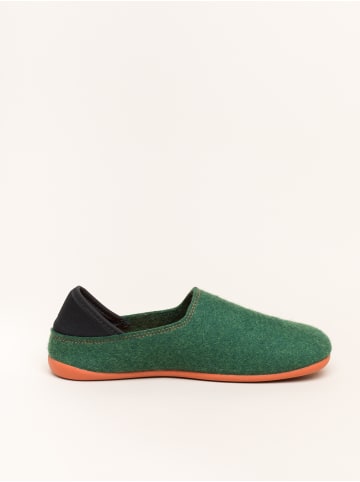 Gottstein Hausschuh Wool Slip-On in green/orange