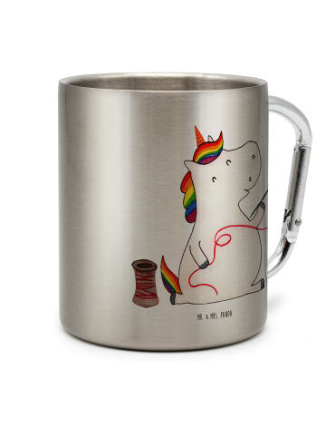 Mr. & Mrs. Panda Edelstahl-Isolierbecher Einhorn Näherin ohne Sp... in Silber