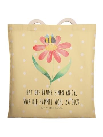 Mr. & Mrs. Panda Tragetasche Hummel Blume mit Spruch in Gelb Pastell