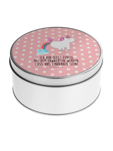 Mr. & Mrs. Panda Aufbewahrungsbox Einhorn Pupsen mit Spruch in Rot Pastell