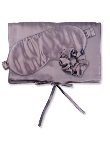 Ailoria TRAVEL SET BEAUTY M Tasche, Schlafmaske & Scrunchie M aus Seide in lila