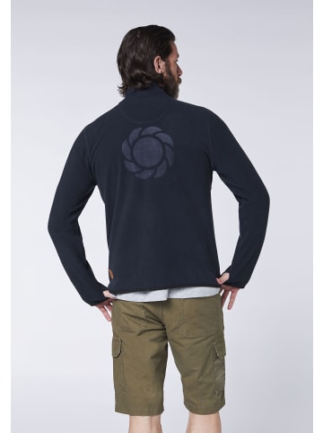 Gardena Fleece-Jacke im dezenten Logo-Look in Blau