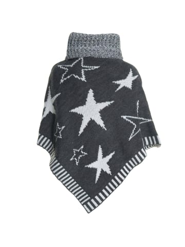 BEZLIT Poncho in Grau - Weiß