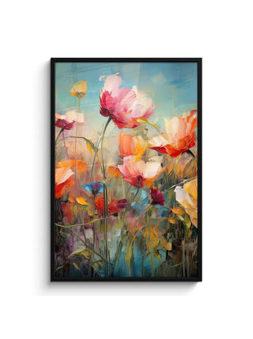 MuchoWow Poster mit Leiste Bunte Blumen (BxH)