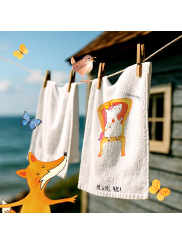 Mr. & Mrs. Panda Handtuch Einhorn König ohne Spruch in Weiß