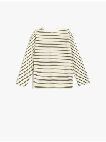 KOTON T-shirt in Ekru Gestreift