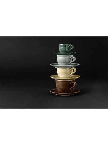 Seltmann Weiden 6er Set Kaffeetassen mit Untertassen Terra 260 ml in Moosgrün