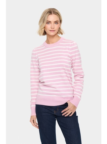 SAINT TROPEZ Strickpullover MilaSZ Gerade Passform in Pink Nectar/Ice Mel Stripe