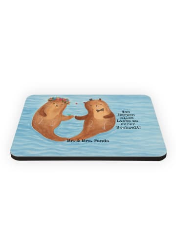 Mr. & Mrs. Panda Magnet Hochzeit Otter Design mit Spruch in Weiß