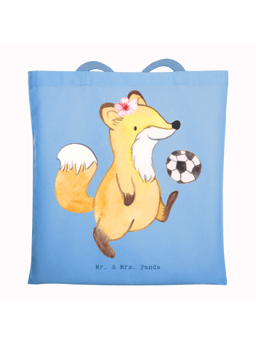 Mr. & Mrs. Panda Tragetasche Fußballerin Herz ohne Spruch in Sky Blue