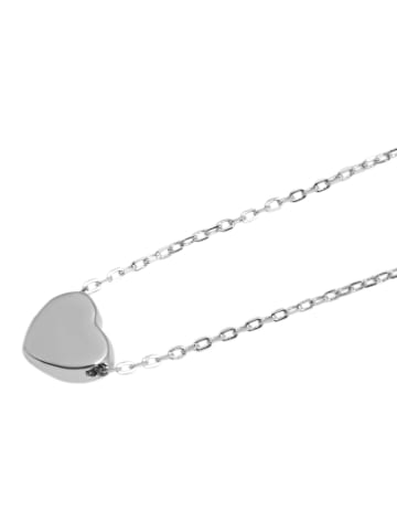 Adeliás Damen Halskette mit Anhänger – Herz aus 925 Silber in silber