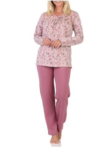 NORMANN Fraulicher Damen Pyjama Schlafanzug - auch in Übergrößen - 88189 in altrose