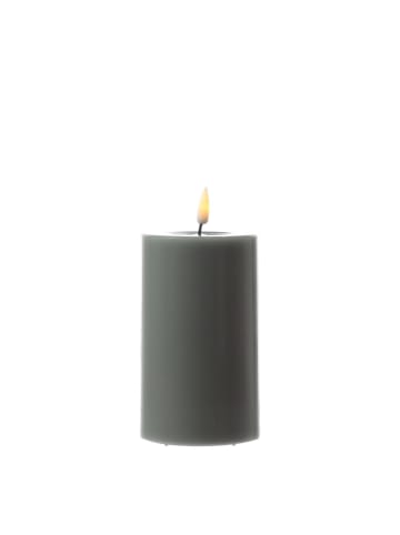 Deluxe Homeart LED Kerze Mia Echtwachs flackernd H: 12,5cm D: 7,5cm in salbeigrün