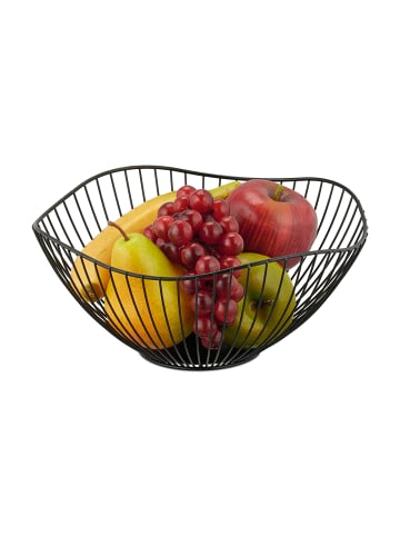 relaxdays Obstschale in Schwarz - (H)11,5 x Ø 26 cm