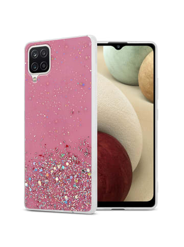 cadorabo Hülle für Samsung Galaxy A12 / M12 Glitter in Rosa mit Glitter