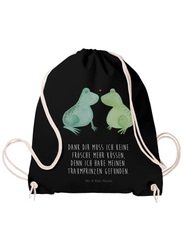 Mr. & Mrs. Panda Baumwolltasche Frosch Liebe mit Spruch in Schwarz