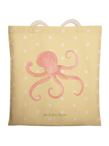 Mr. & Mrs. Panda Tote Bag Tintenfisch ohne Spruch in Gelb Pastell