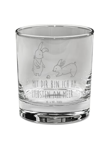 Mr. & Mrs. Panda Gin Glas Hasen Muschel mit Spruch in Transparent