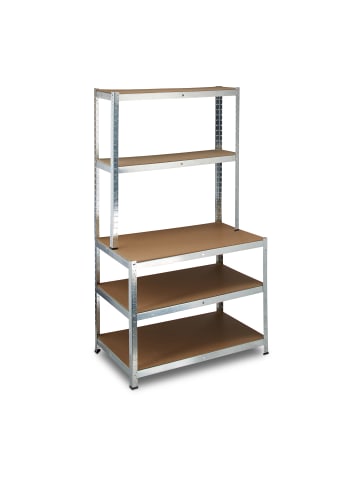 relaxdays 2x Schwerlastregal in Grau - (B)100 x (H)180 x (T)60 cm