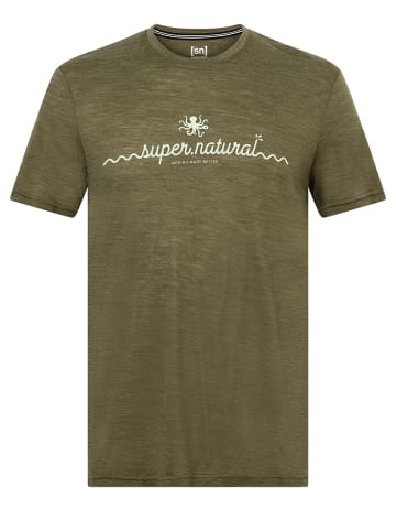 super.natural Merino T-Shirt in olivgrün